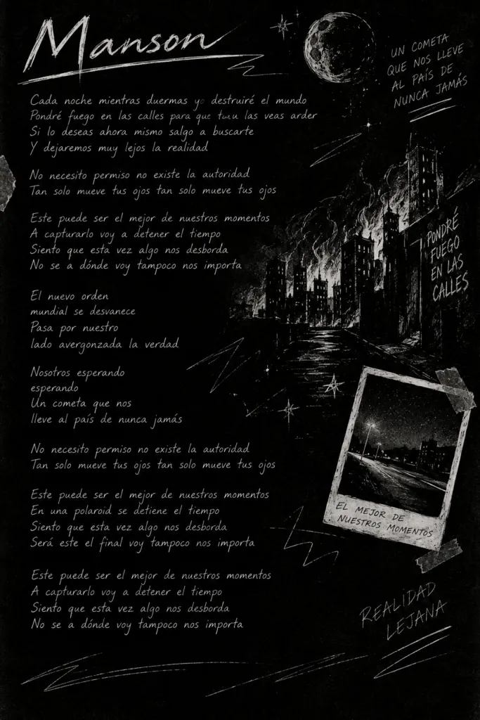 Letra de Manson, Cometa Diablo